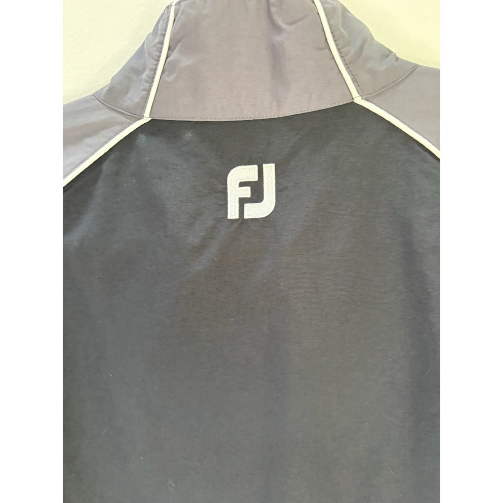 Footjoy FJ Golf Half Zip Windbreaker Jacket Mens Size MEDIUM Black Gray Athletic - Picture 5 of 12